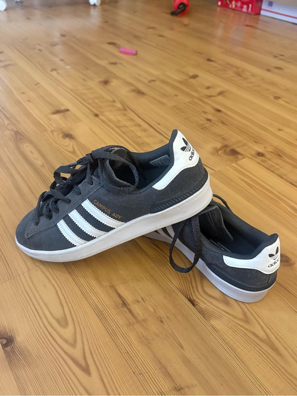 adidas Campus ADV Suede Sneakers in Charcoal and White